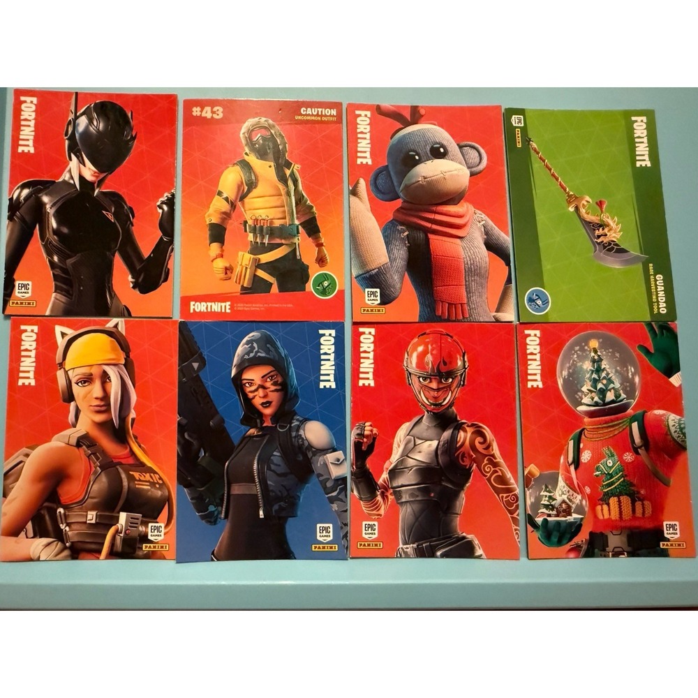 Fortnite Series Trading Cards Lot of 8 Panini Epic Games
